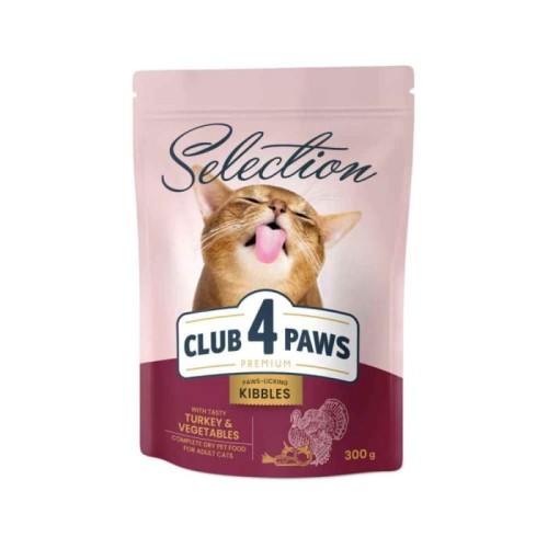 CLUB 4 PAWS Premium Selection sucha karma dla kotów - indyk i warzywa 300 g