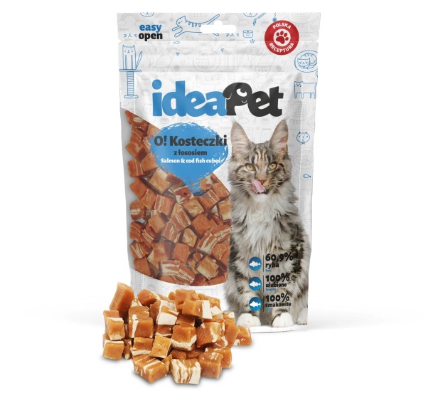 ideaPet O! Kosteczki z łososiem 60g