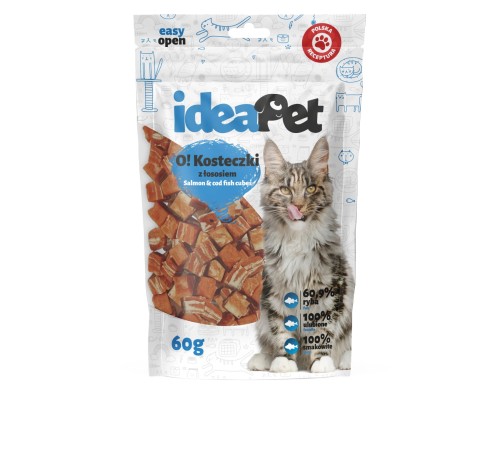 ideaPet O! Kosteczki z łososiem 60g