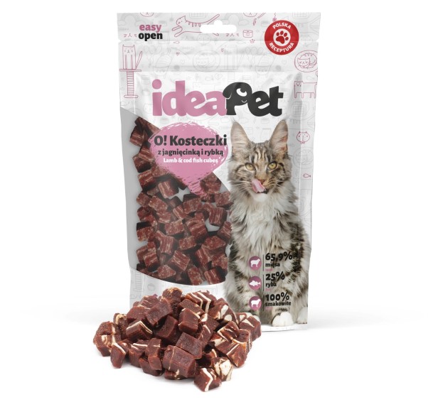 Ideapet O! Kosteczki z Jagnięcinką i rybką 60g