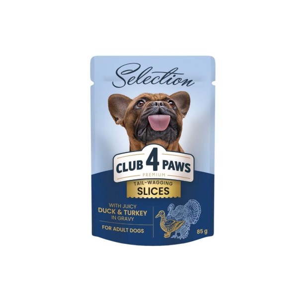 CLUB 4 PAWS Selection mokra karma dla psa małych ras - kaczka i indyk w sosie 85 g
