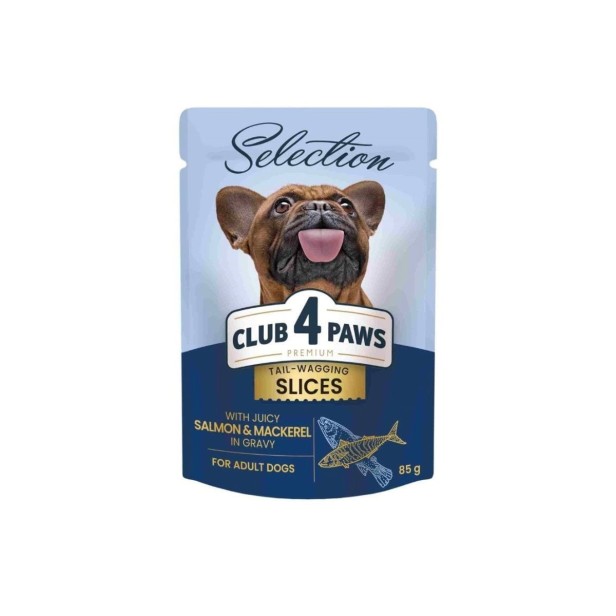 CLUB 4 PAWS Selection mokra karma dla psa małych ras - łosoś i makrela w sosie 85 g