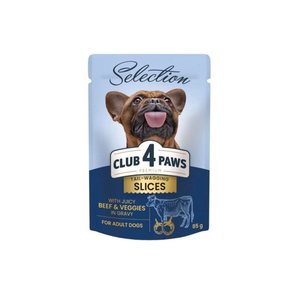 CLUB 4 PAWS Selection mokra karma dla psów małych ras - wołowina w sosie 85 g