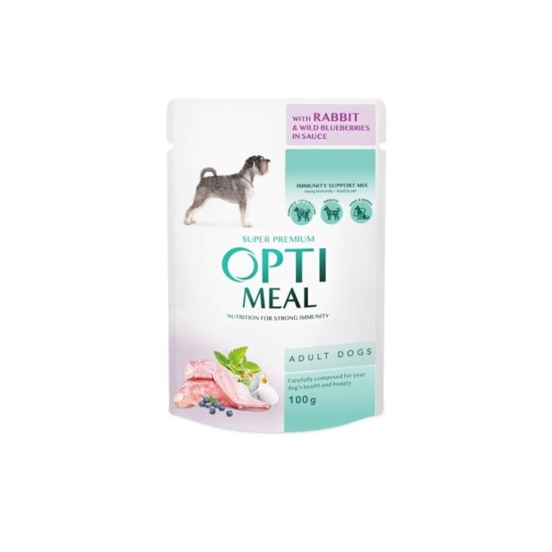 OPTIMEAL Super Premium mokra karma dla psa – królik i jagody 100 g