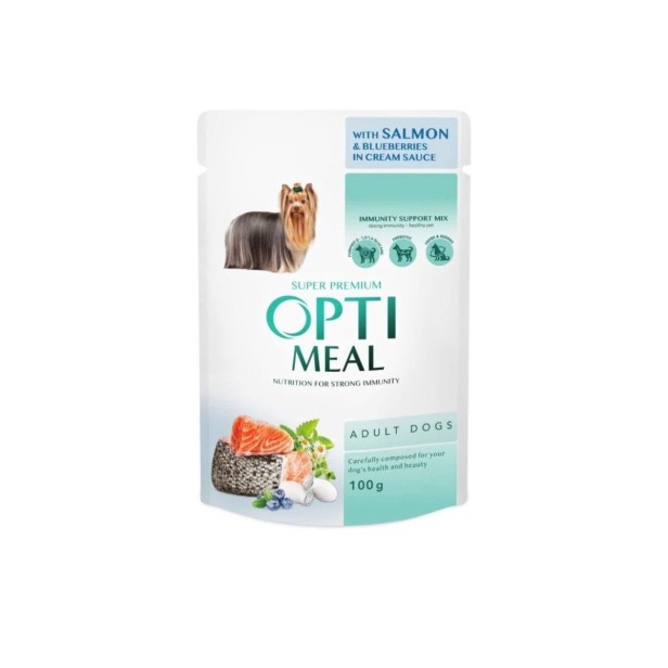 OPTIMEAL Super Premium mokra karma dla psa – łosoś i borówki 100 g
