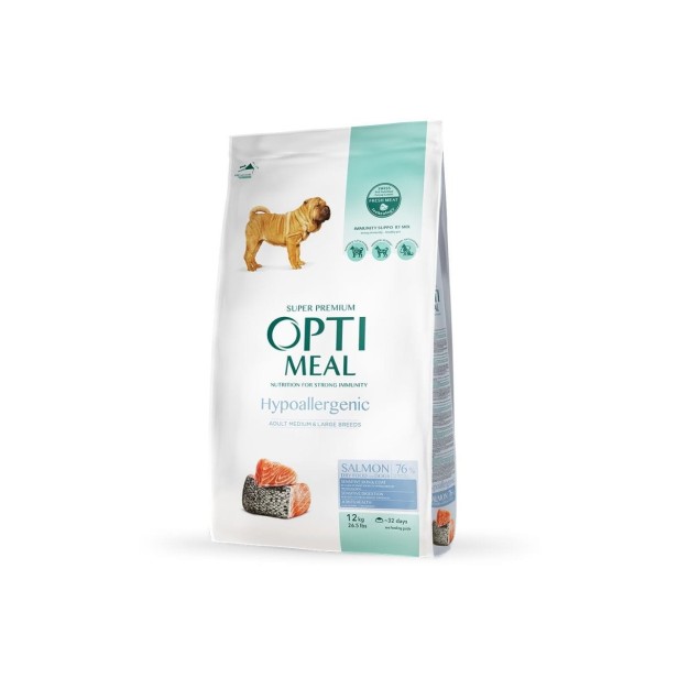OPTIMEAL Hipoalergiczna sucha karma dla psa średnich i dużych ras – łosoś 12 kg