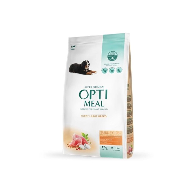 OPTIMEAL Super Premium sucha karma dla szczeniąt dużych ras – indyk 12 kg