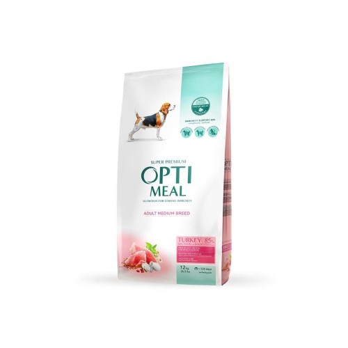 OPTIMEAL Super Premium sucha karma dla psów średnich ras – indyk 12 kg