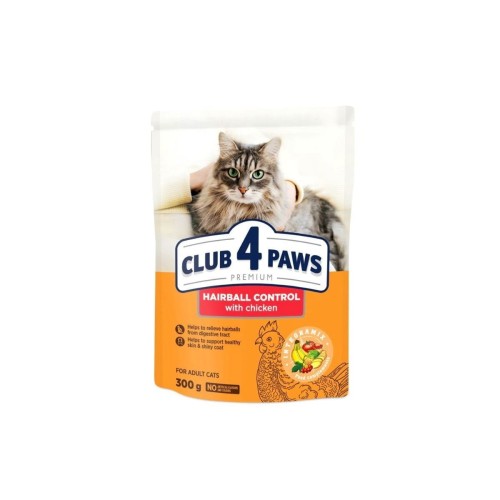 CLUB 4 PAWS Premium „Hairball control” sucha karma dla kotów - 300 g