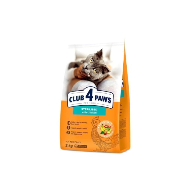 CLUB 4 PAWS Premium sucha karma dla kotów sterylizowanych 2 kg