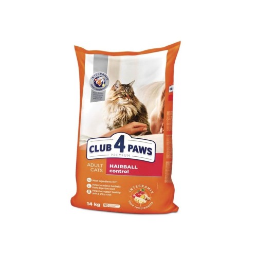 CLUB 4 PAWS Premium sucha karma dla kotów - eliminacja kul włosowych 14 kg