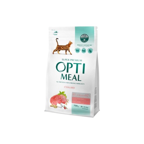 OPTIMEAL „Sterilised” Super Premium sucha karma dla kota - wołowina 700 g