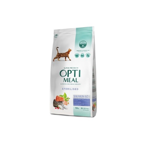 OPTIMEAL „Sterilised” Super Premium sucha karma dla kota – łosoś 10 kg