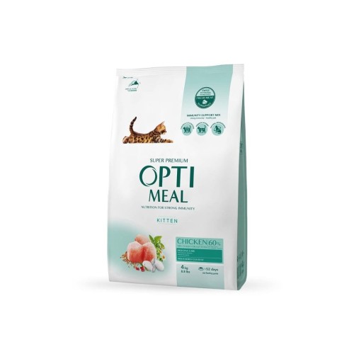 OPTIMEAL Super Premium pełnoporcjowa sucha karma dla kociąt - kurczak 4 kg