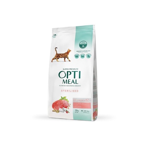 OPTIMEAL „Sterilised” Super Premium sucha karma dla kota - wołowina 10 kg