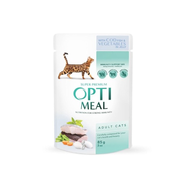 OPTIMEAL „Sterilised” mokra karma dla kota – łosoś i borówki 85 g
