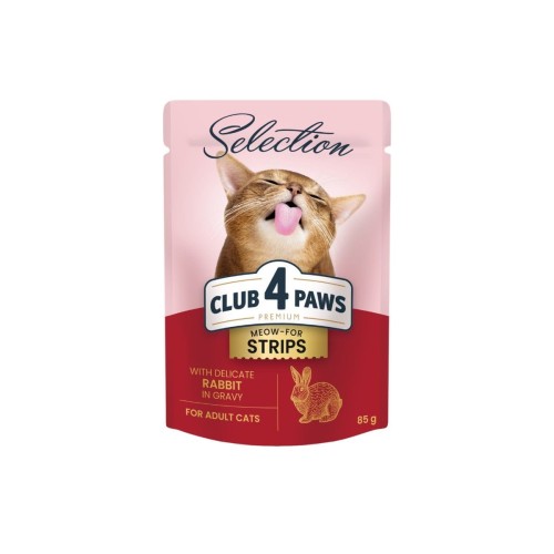 CLUB 4 PAWS Premium Selection mokra karma dla kotów - królik w sosie 85 g