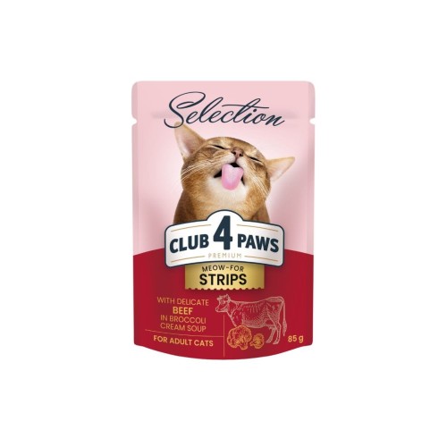 CLUB 4 PAWS Premium Selection mokra karma dla kotów - wołowina 85 g