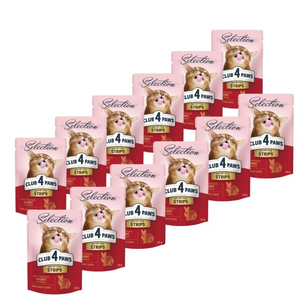 Mokra karma dla kotów 12x85g z królikiem w sosie Club 4 Paws
