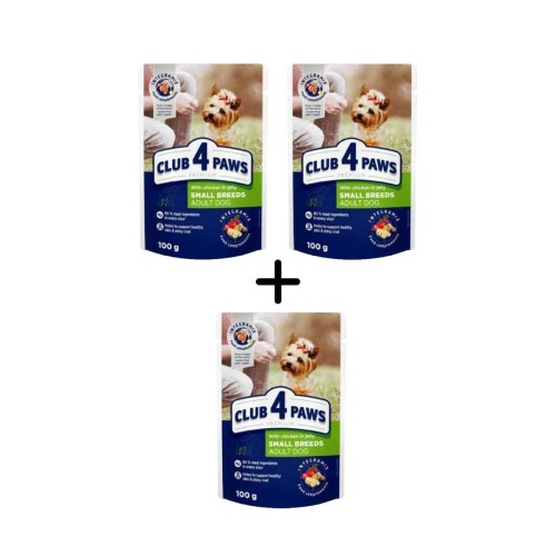 Mokra karma dla psów małych ras 72x100g z kurczakiem Club 4 Paws