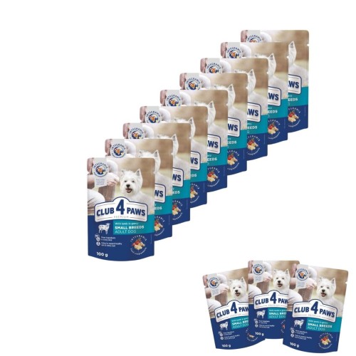 Mokra karma dla psów małych ras 24x100g z jagnięciną w sosie Club 4 Paws
