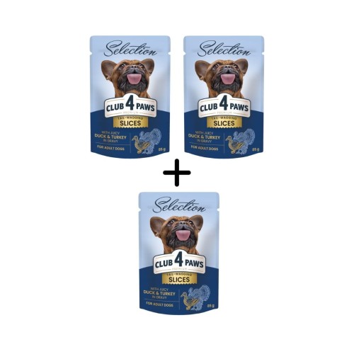 Mokra karma dla psów małych ras 36x85g z kaczką i indykiem w sosie Club 4 Paws