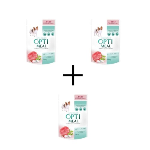 Mokra karma dla psów 36x100g z wołowiną żurawiną OPTIMEAL