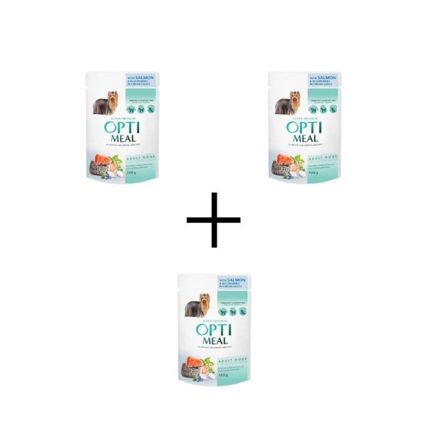 Mokra karma dla psa 36x100g z łososiem i borówkami OPTIMEAL