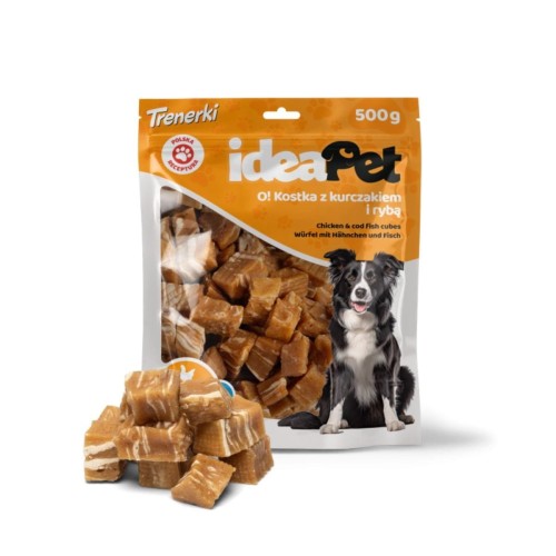 ideaPet Kostka z kurczakiem i rybą 500g
