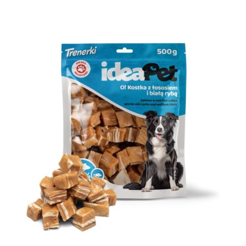 ideaPet Kostka z łososiem i białą rybą 500g