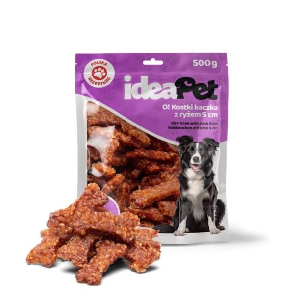 ideaPet Kostki kaczka z ryżem 5cm 500g