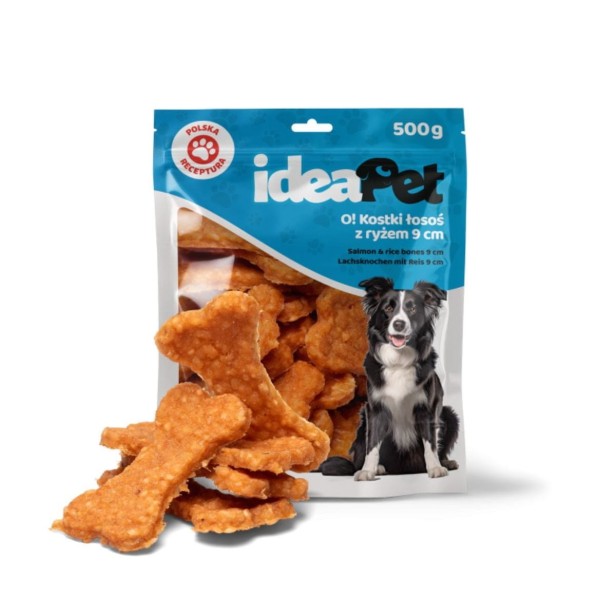 ideaPet Kostki łosoś z ryżem 9cm 500g