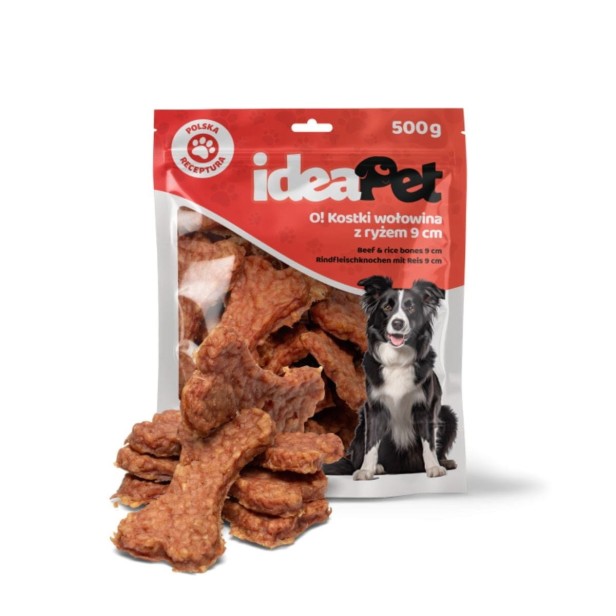 ideaPet Kostki wołowina z ryżem 9cm 500g
