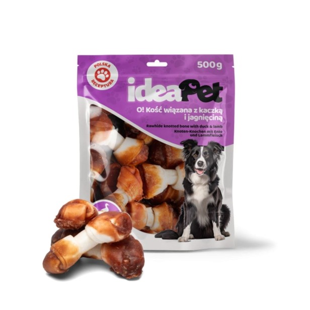 ideaPet Kość wiązana z kaczką i jagnięciną 500g