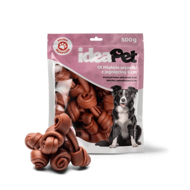 ideaPet Miękkie węzełki z jagnięciną 5cm 500g