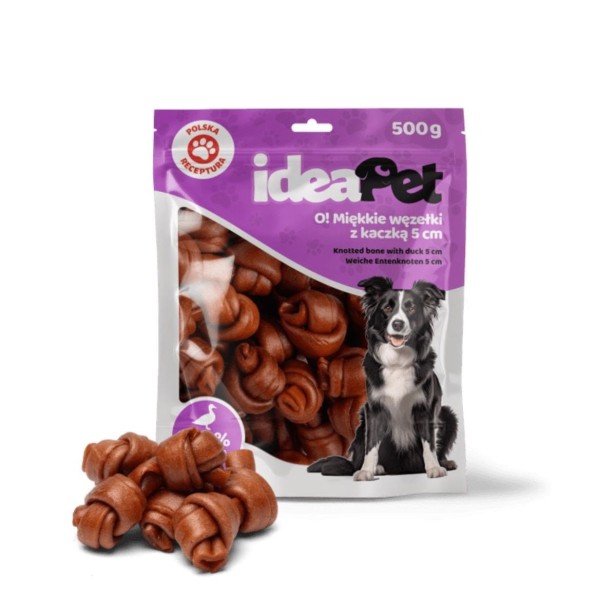 ideaPet Miękkie węzełki z kaczką 5cm 500g