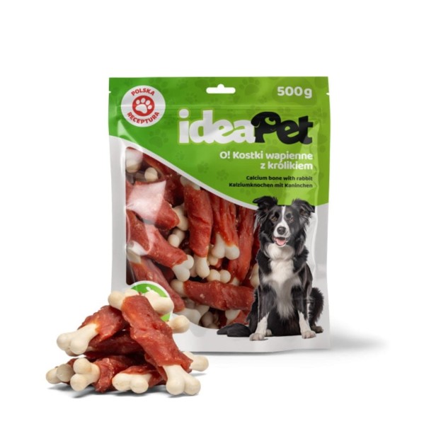 ideaPet O! Kostki wapienne z królikiem 500g