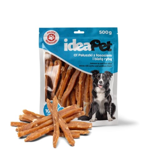 ideaPet Paluszki z łososiem i białą rybą 500g