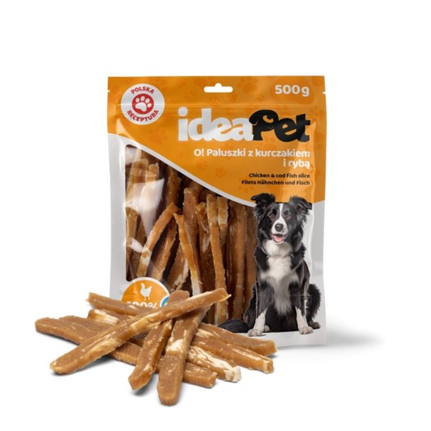 ideaPet Paluszki z kurczakiem i rybą 500g
