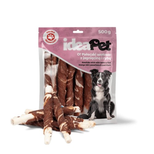ideaPet Pałeczki wołowe z jagnięciną i rybą 500g