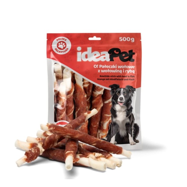 ideaPet Pałeczki wołowe z wołowiną i rybą 500g