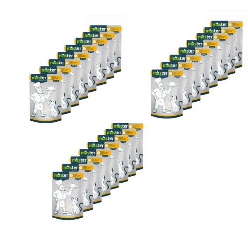 Mokra karma dla dorosłych kotów 24x80g z kurczakiem MASTER