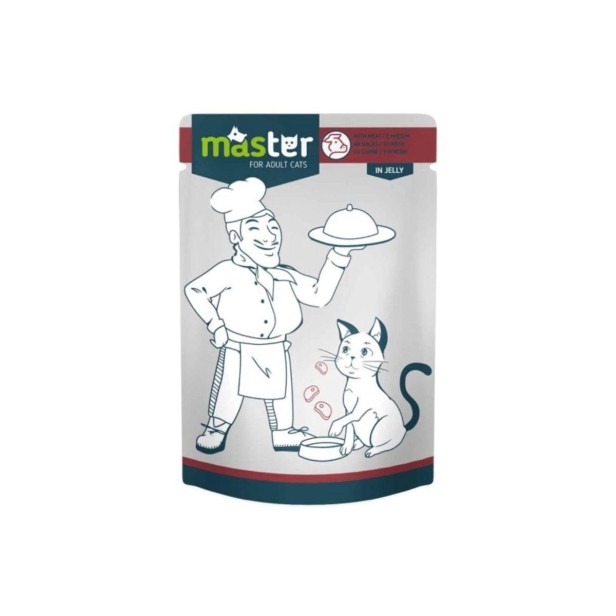 Mokra karma dla kotów 24x80g z mięsem MASTER