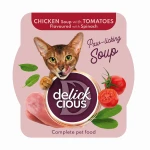 Zupa dla kota z kurczakiem, pomidorami i szpinakiem 80g Delickcious