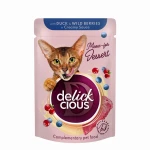 Mokra karma dla kota paski z kaczką i dzikimi jagodami w sosie 85g Delickcious