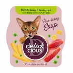 Zupa dla kota z tuńczykiem, kukurydzą i zielonym groszkiem 80g Delickcious