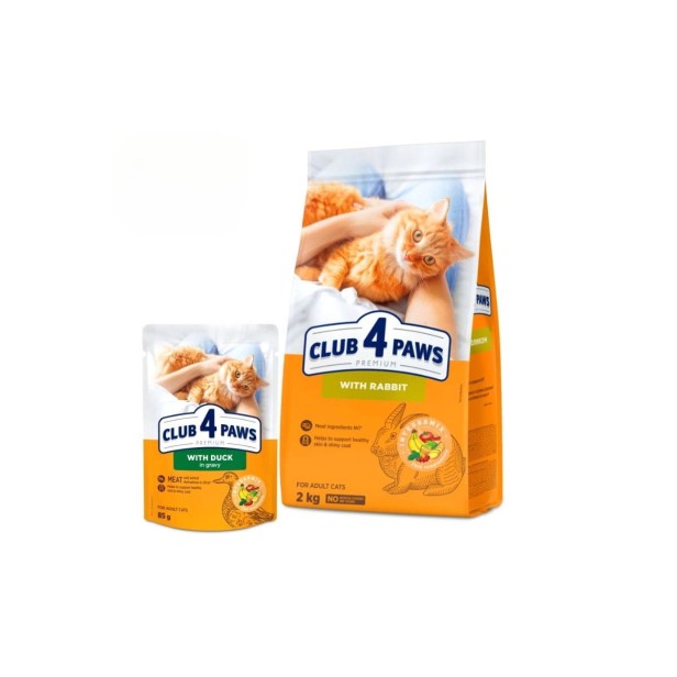 Mokra karma dla kota z kaczką w sosie 85g CLUB 4 PAWS Premium