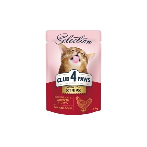 Mokra karma dla kotów z kurczakiem w sosie 85g CLUB 4 PAWS Premium Selection