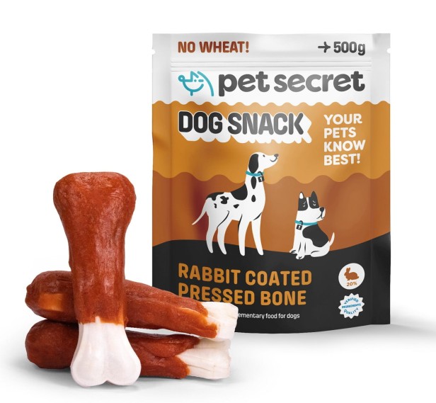 Kość prasowana biała z królikiem 3x500g, przysmak dla psa Pet Secret