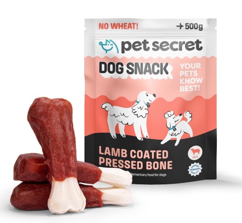 Kość prasowana biała z jagnięciną 3x500g, przysmak dla psa Pet Secret
